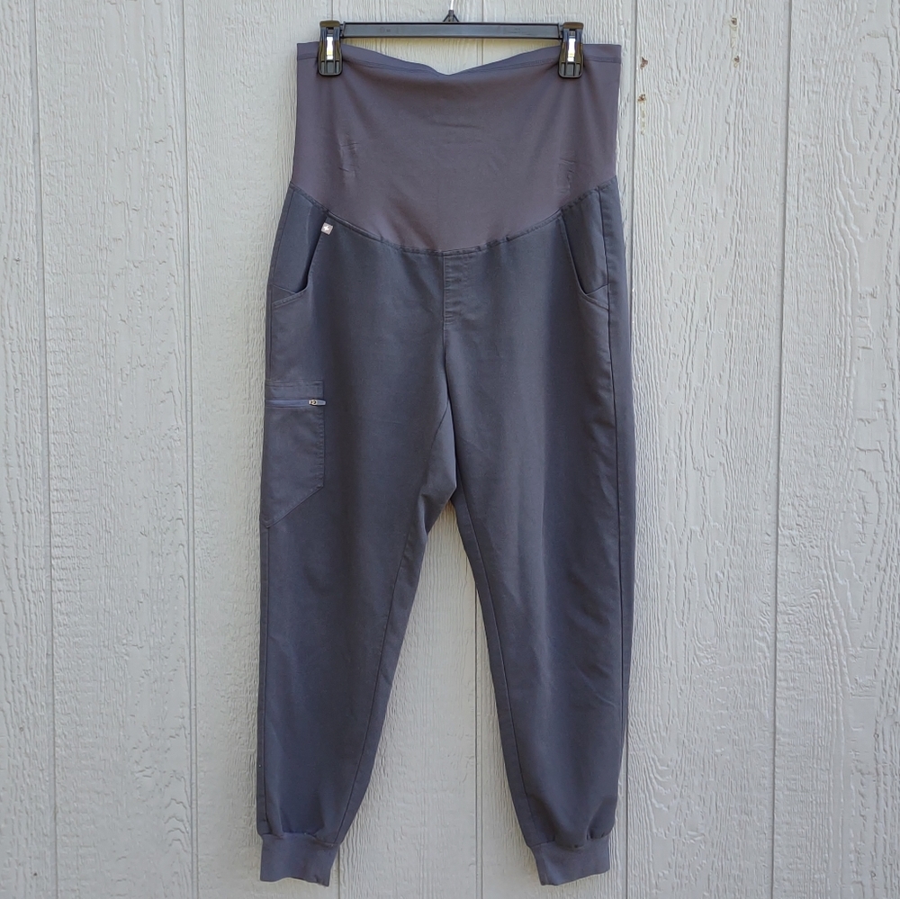 FIGS Zamora Jogger Maternity Scrub Pants Gray-Blue Large